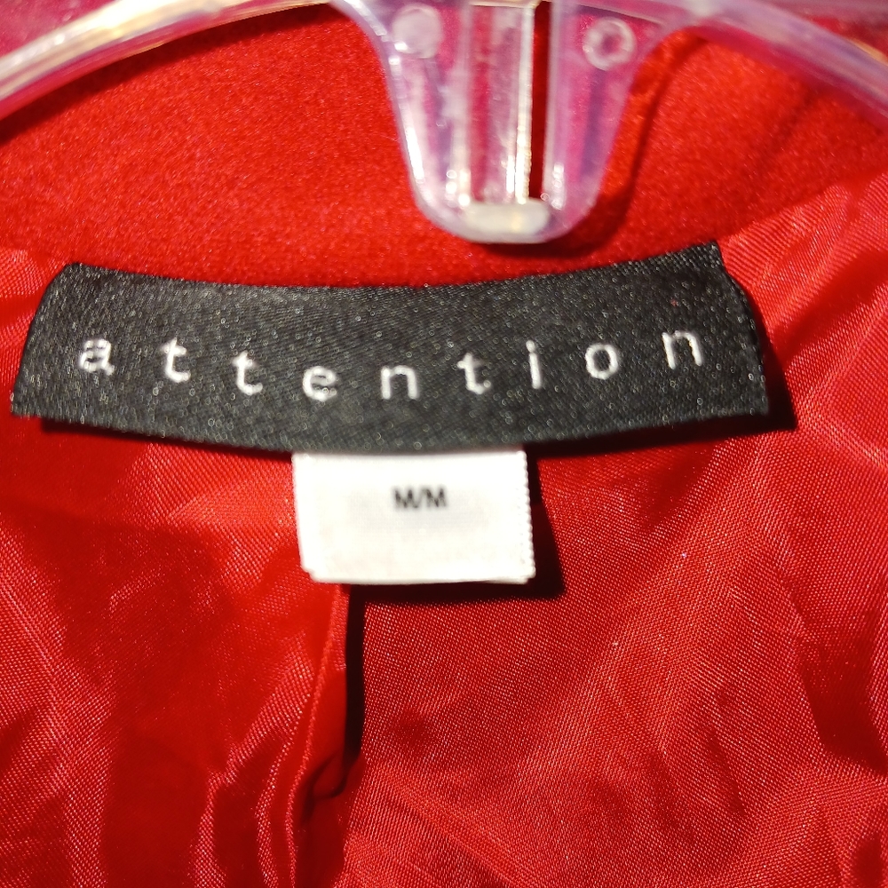 Knee-length red wool blend woman's coat